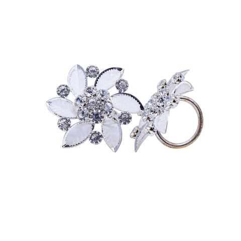 ANNEAU 6 PCS FLEUR STRASS ARGENTE L'Atelier de Dadi - vaisselle de luxe - Dakar - Senegal