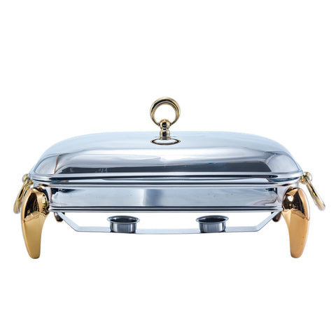 CHAFING DISH ARGENTE DORE RECTANGULAIRE 3L - L'Atelier de Dadi - vaisselle de luxe - Dakar - Senegal