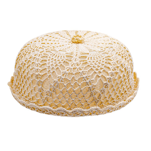 PANIER CROCHET ROND BEIGE AVEC COUVERCLE GM L'Atelier de Dadi - vaisselle de luxe - Dakar - Senegal