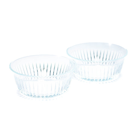 SAUCIERE VERRE TRANSPARENT RAYURES 6 PCS - L'Atelier de Dadi - vaisselle de luxe - Dakar - Senegal