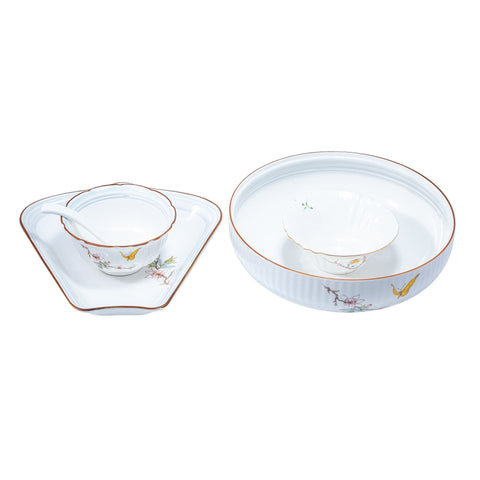 SERVICE SOUPE 33 PCS BLANC PAPILLON - L'Atelier de Dadi - vaisselle de luxe - Dakar - Senegal