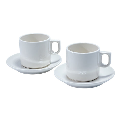 TASSE PETIT DEJ PORCELAIINE BLANC 6 PCS L'Atelier de Dadi - vaisselle de luxe - Dakar - Senegal