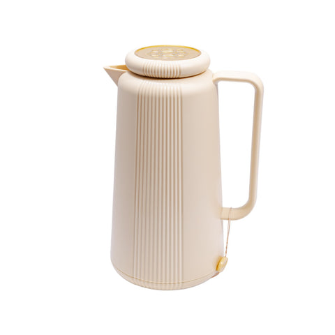 THERMOS BEIGE COUVERCLE DORE 1L L'Atelier de Dadi - vaisselle de luxe - Dakar - Senegal