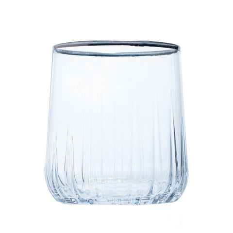 VERRE A BOISSON TRANSPARENT ARGENTÉ 6 PCS - L'Atelier de Dadi - vaisselle de luxe - Dakar - Senegal