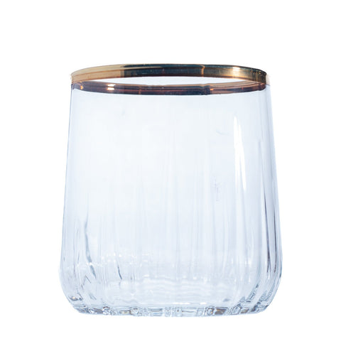 VERRE A BOISSON TRANSPARENT DORE 6 PCS - L'Atelier de Dadi - vaisselle de luxe - Dakar - Senegal