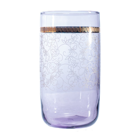 VERRE A EAU MAUVE DORE 6 PCS - L'Atelier de Dadi - vaisselle de luxe - Dakar - Senegal