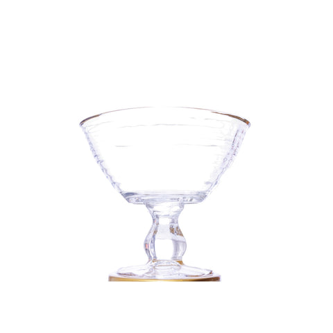 VERRE A GLASSE TRANSPARENT DORE 6 PCS L'Atelier de Dadi - vaisselle de luxe - Dakar - Senegal