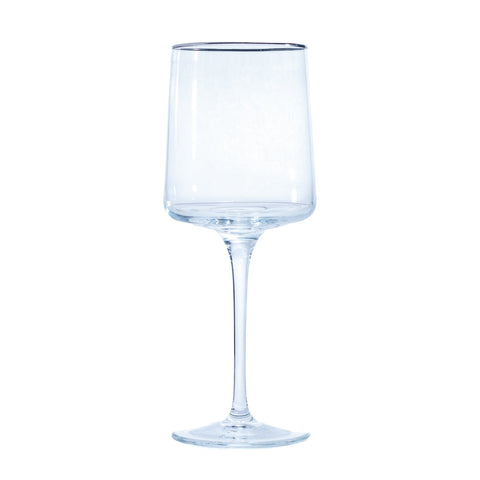 VERRE A PIED TRANSPARENT ARGENTE 6 PCS - L'Atelier de Dadi - vaisselle de luxe - Dakar - Senegal