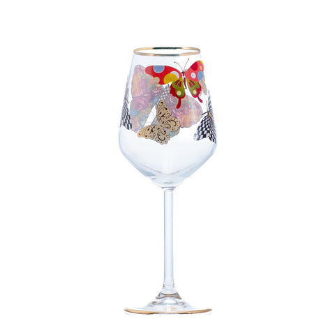 VERRE À PIED PAPILLON MULTICOLORE - 6 PCS - L'Atelier de Dadi - vaisselle de luxe - Dakar - Senegal
